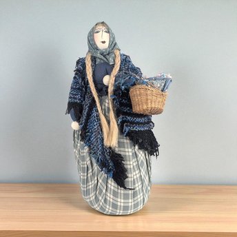 1989 Gretchen Lima Folk Art Doll, Signed, Vintage Textile Doll, Handmade Doll, Collectible Doll, Unique Gift, Folk Art Decor