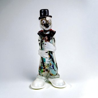 Vintage Art Glass Clown, Handblown Glass Clown, Collectible Glass Figurine, Clown Decor, Art Glass Sculpture, Whimsical Clown, Glass Art