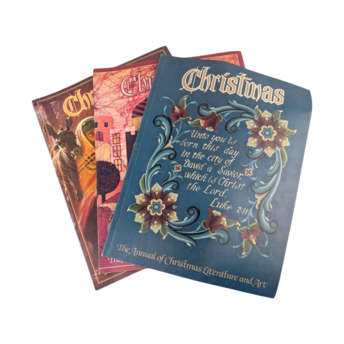 Vintage 1980s Christmas Literature Art Annuals Set of 3 Holiday Reading