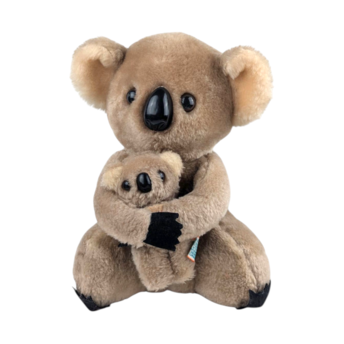 Vintage 1978 Dakin Koala Plush with Baby, Mama and Baby Koala Stuffed Animal, Collectible Dakin Toy