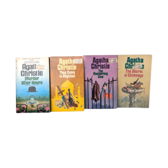 Vintage Agatha Christie Softcover Book Set 4 Mystery Novels Gift for Reader