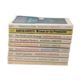 Vintage Agatha Christie Softcover Set, 9 Mystery Books, Collectible Crime Fiction, Gift for Book Lover, Paperback Novels