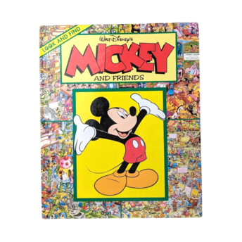 1993 Disney Mickey and Friends Time Twisters Look and Find Book, Vintage Hardcover Children's Book, Disneyana Collector