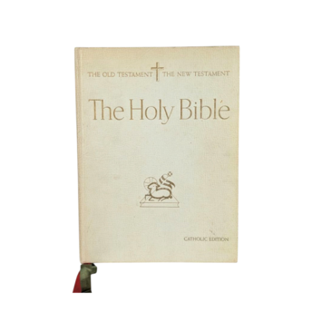 Vintage 1960 Catholic Holy Bible, Elsa Jane Werner, Charles Hartman, Old & New Testament, Illustrated Hardcover