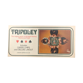 Vintage 1969 Cadaco Tripoley Crown Edition No 225, Complete Michigan Rummy Hearts Poker Game, Classic Family Card Game