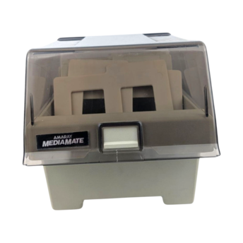 Vintage Amaray MediaMate 5.25 Inch Floppy Disk Storage Box, Smoked Lid, 5 Dividers, Computer Data Organizer, Tech Collector Gift