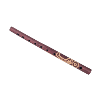 Vintage Hand Carved Wooden Andean Quena Flute, 15.75 Inch, Peruvian Folk Art, Musical Instrument