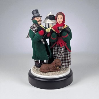 Vintage 1990 Holiday Creations Musical Carolers, Light Up Victorian Christmas Figurine, Animated Holiday Mantle Decor