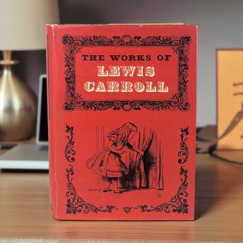 The Works of Lewis Carroll 1965 Hardcover Book, Complete Alice in Wonderland Anthology with Dust Jacket, Vintage Book Gift