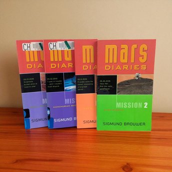 Vintage Mars Diaries Book Set, Sigmund Brouwer YA Sci Fi Series, Early 2000s Teen Paperbacks, Young Adult Space Adventure Novels