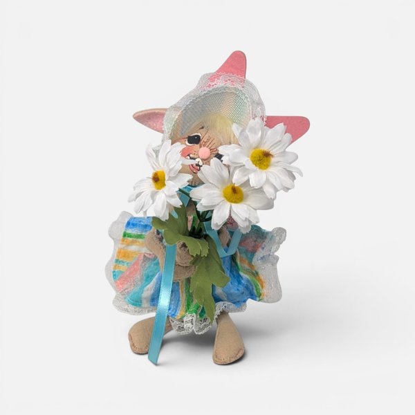 1996 Annalee Felt Fabric Easter Bunny Figurine