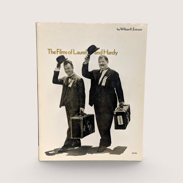 Vintage 1972 The Films of Laurel and Hardy softcover book by William K. Everson showing classic cover photo.