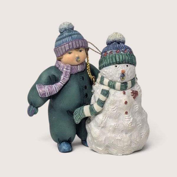 Vintage 1998 Lang and Wise Snow Nuk resin Christmas tree ornament.
