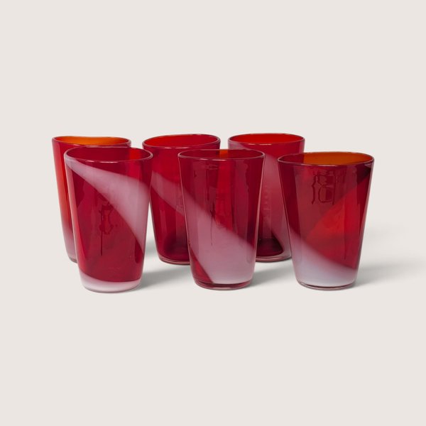 Set of 6 Vintage FTG Japan Layered Glass Small Tumblers