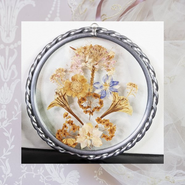 Vintage Pressed Flower Suncatcher