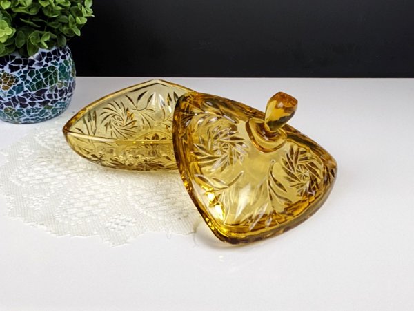 Vintage Hazel Atlas Gold Triangle Candy Dish