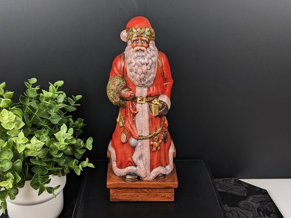 Vintage Ceramic Santa Music Box