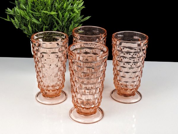 Indiana Glass American Whitehall Peach 4pc Cooler Glass Set