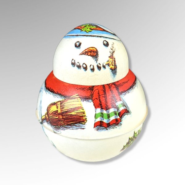 1981 Bristol Ware Snowman Collectible Metal Container