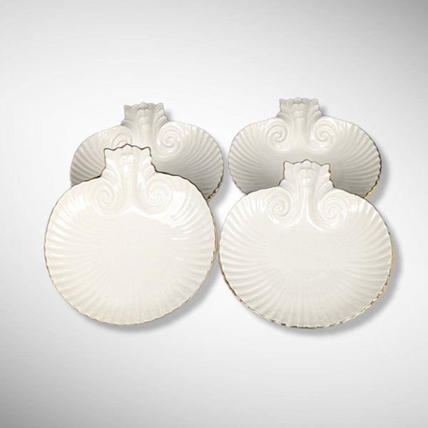 Set of 4 Lenox Aegean Collection Medium Shell Shaped Dish