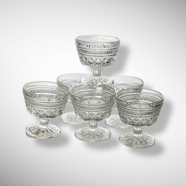 Set of 6 Anchor Hocking Wexford Champagne/Tall Sherbet Glasses