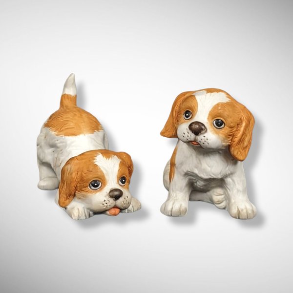 Pair of Vintage Homco Dog Figurines 1407