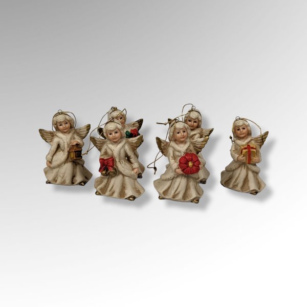 Set of 6 Homco Angel Ornaments