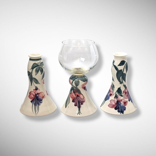 Linden Hills Pottery Floral Candle Holder Set