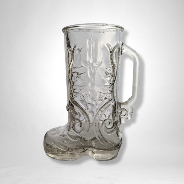 Clear Glass Boot Mug/Stein with Handle