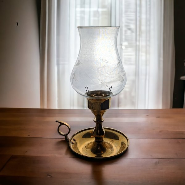 Vintage Solid Brass Hurricane Candle Holder