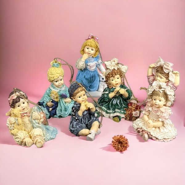 Set of 7 1994 Hamilton Collection Derek Darling Resin Ornaments