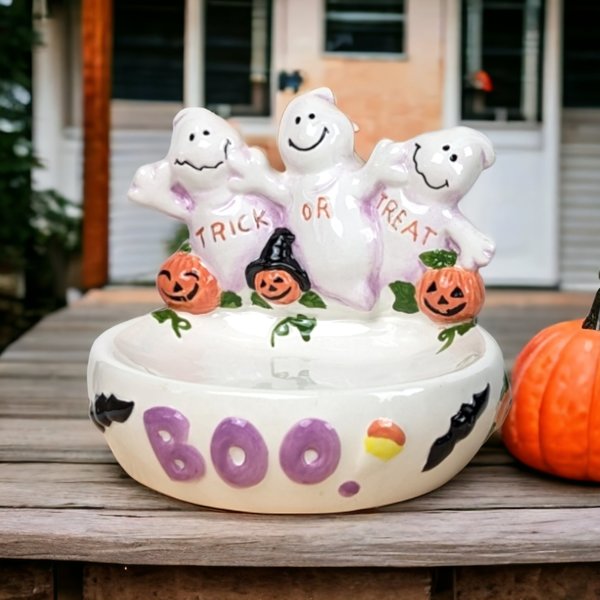 1999 GAC Trick or Treat Ceramic Candy Dish
