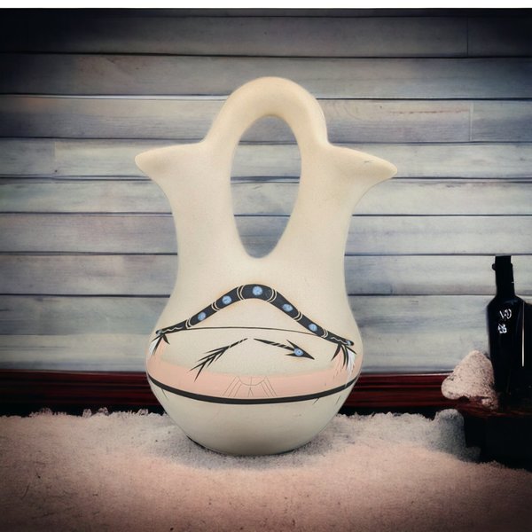 Native American Broken Arrow Pottery Wedding Vase