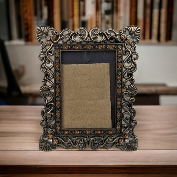 Small Metal Crystal Studded Picture Frame