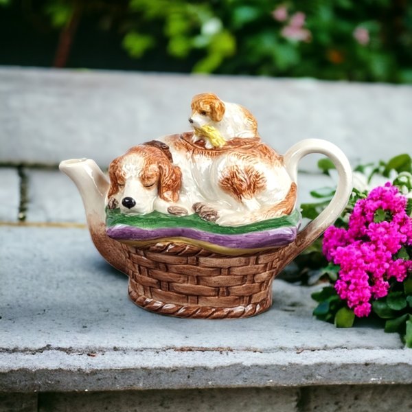 Noritake Decorative Small Teapot with Dogs
