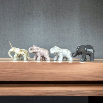 Vintage Ceramic Elephant Figurines, Set of 4, Elephant Collectibles, Mid Century Modern Decor, Animal Figurines, Home Decor, Unique Gift