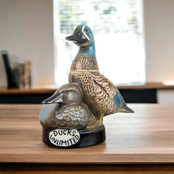 Vintage Ducks Unlimited Jim Beam Decanter - Collectible Empty Bottle