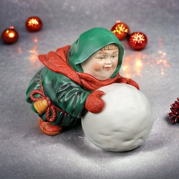 Vintage Dept. 56 Merrymaker Sebastian the Snowball Maker Figurine