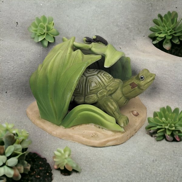 1984 Woodland Surprises Porcelain 2 Piece Turtle Figurine