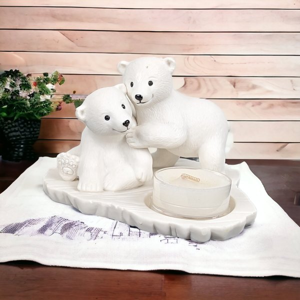 Party Lite Polar Bear Cub Tealight Candle Holder: Cozy Winter Ambiance
