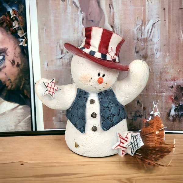 1998 Sarah's Attic Snowonders July Snowman Figurine