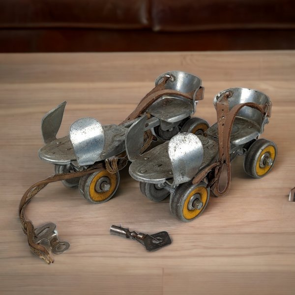 Vintage Wards Hawthorne Adjustable Metal Roller Skates - Retro Skating Nostalgia