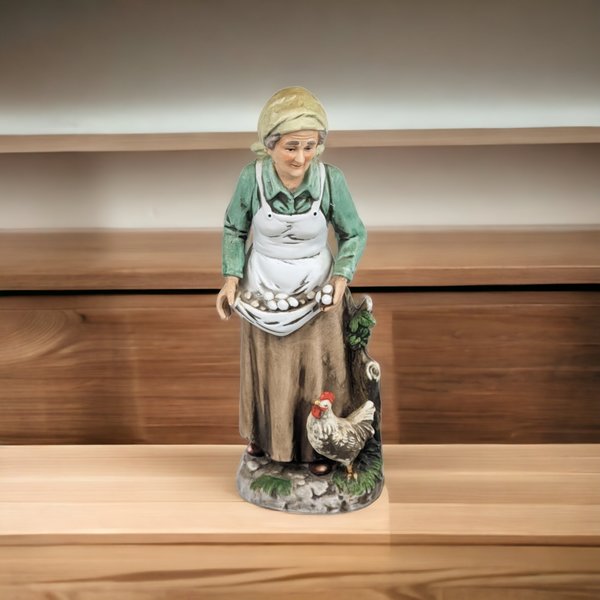 Homco Farmer Woman Figurine 1434 - Vintage Country Charm