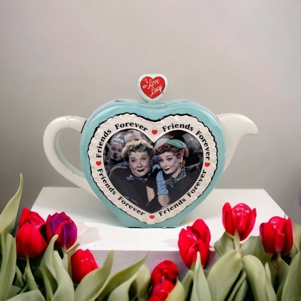 I Love Lucy Heart Shaped 'Friends Forever' Teapot - Slightly Imperfect Collectible