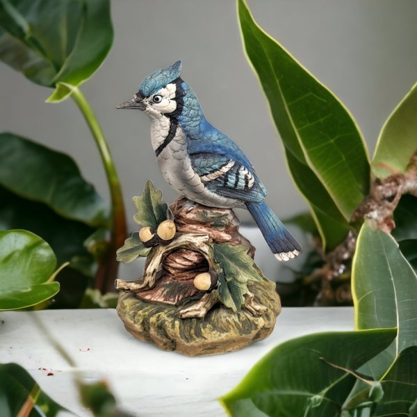 Vintage Lefton Ceramic Blue Jay Figurine KW7457 - Charming Collectible Bird Decor