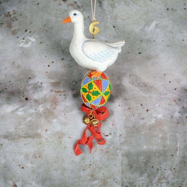 Vintage Dept. 56 12 Days of Christmas 6 Geese a Laying Ornament: Holiday Collectible