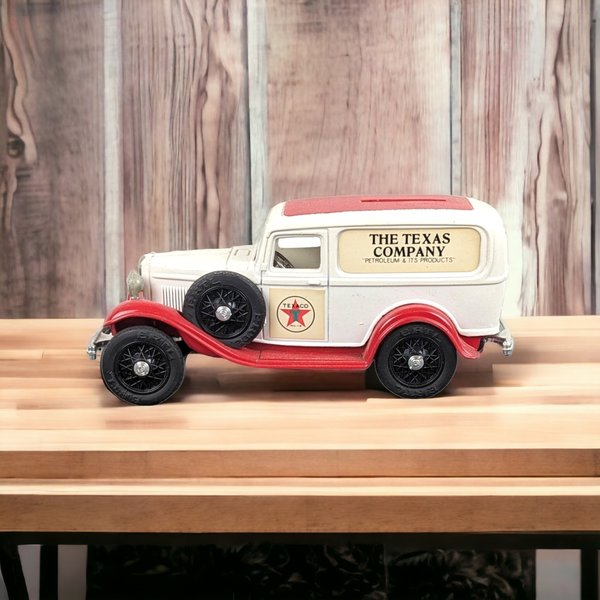 Vintage ERTL Replica 1932 Ford Delivery Van Texaco Die Cast Bank - Collector's Delight