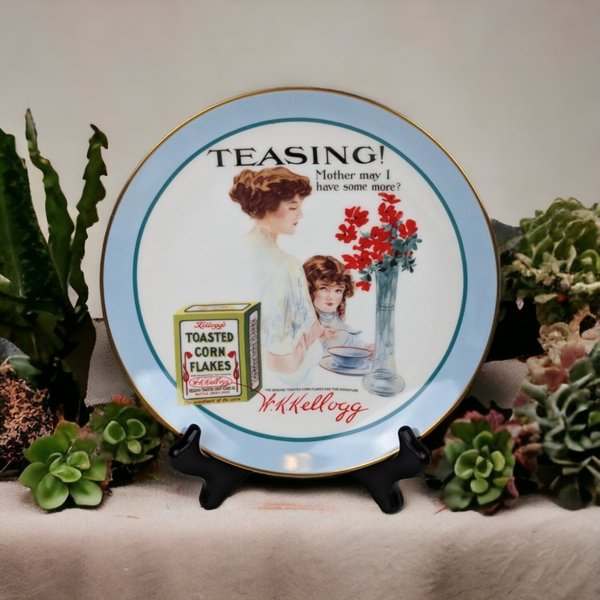 1994 Kellogg's Cornflakes 'Teasing' Collector Plate - Nostalgic Breakfast Memorabilia