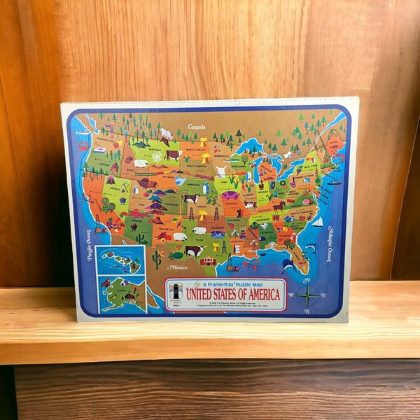 1968 Map of United States Puzzle: Vintage Americana Challenge