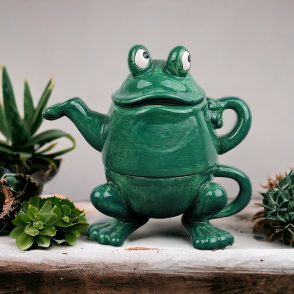 Charming Ganz Frog Teapot and Cup for One: A Unique Tea-Time Companion